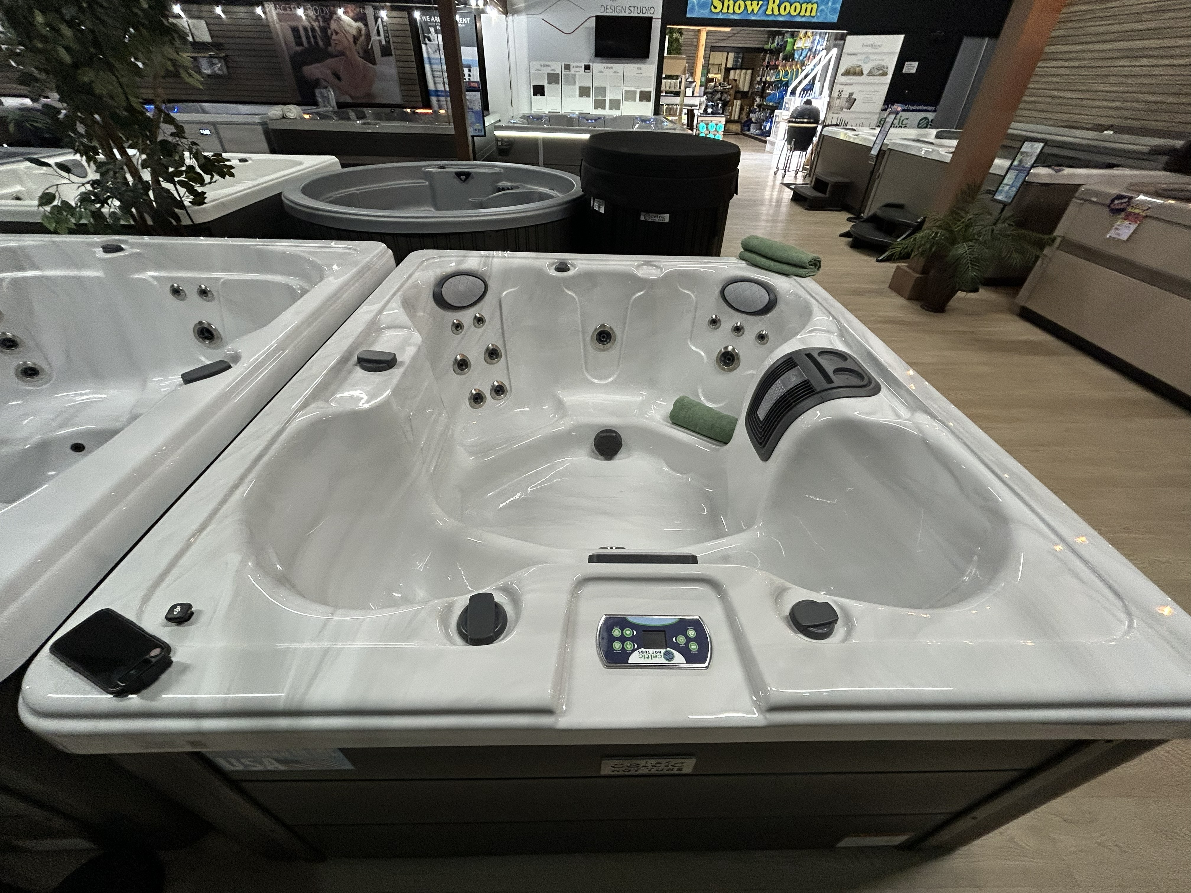 Celtic Solstice 122S on the showroom floor - front side view