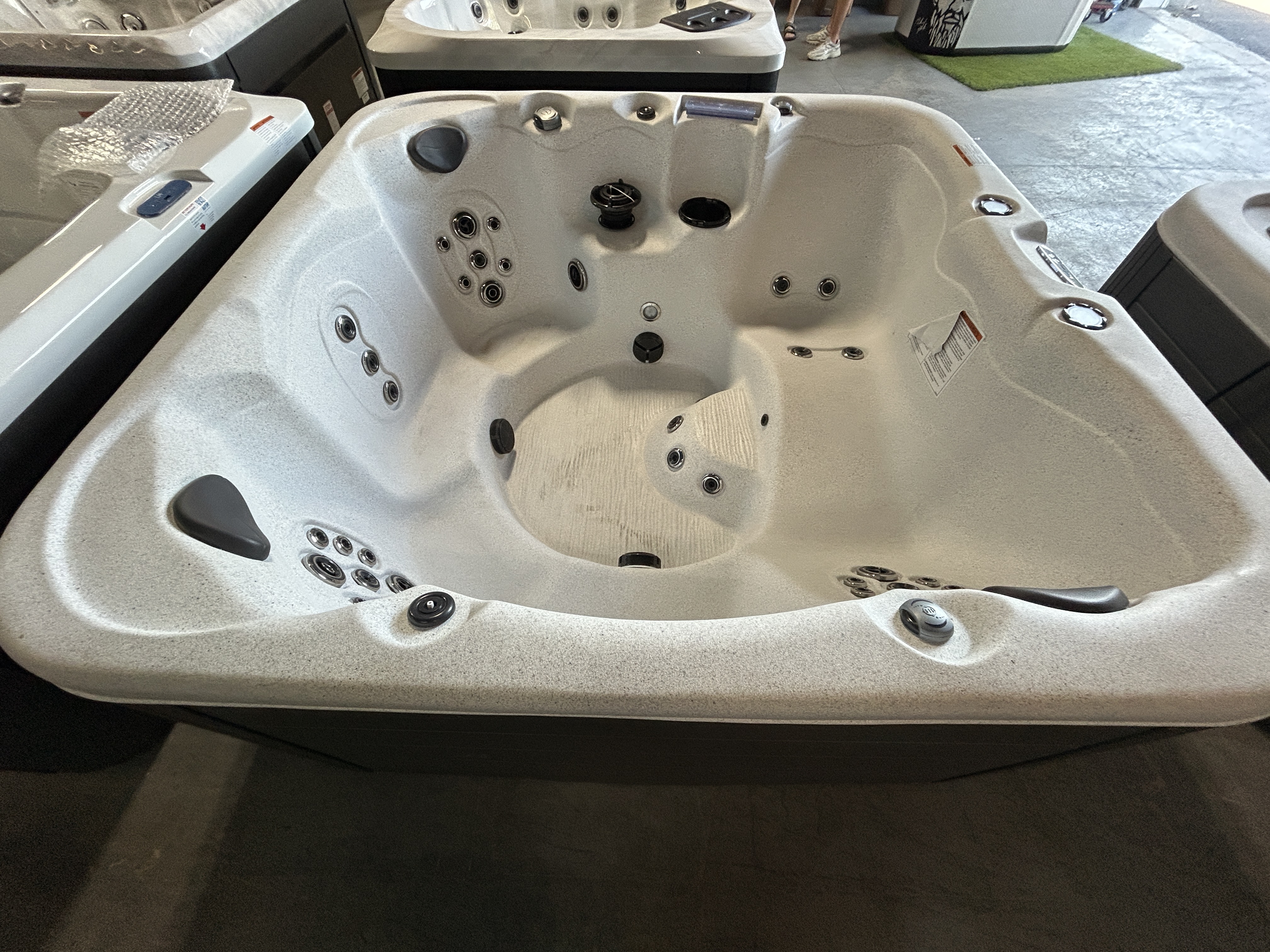 Master Spas Bar Harbor LE on the showroom floor - left view