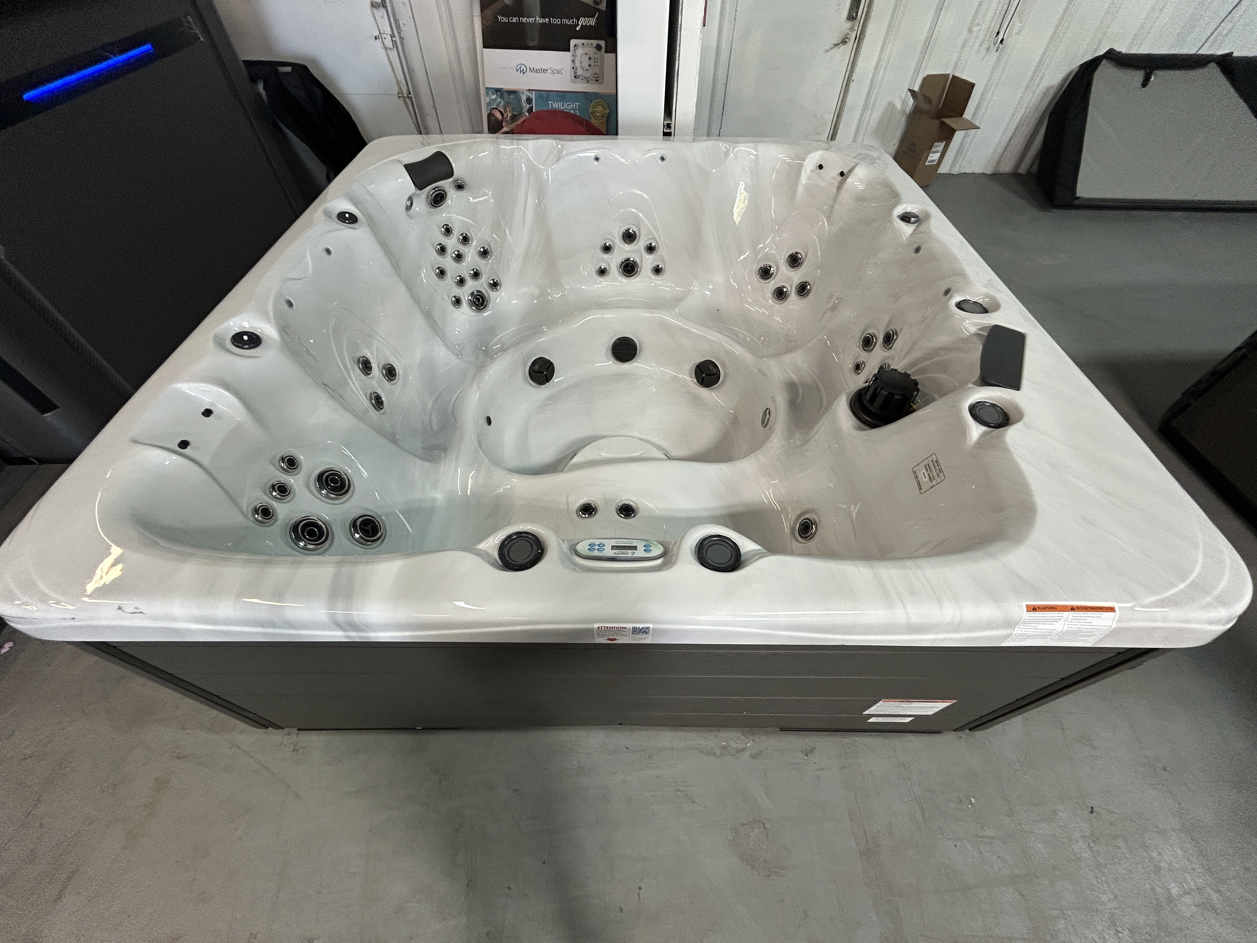 Master Spas Balance 8 on the showroom floor - front view